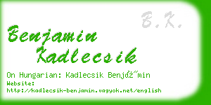 benjamin kadlecsik business card